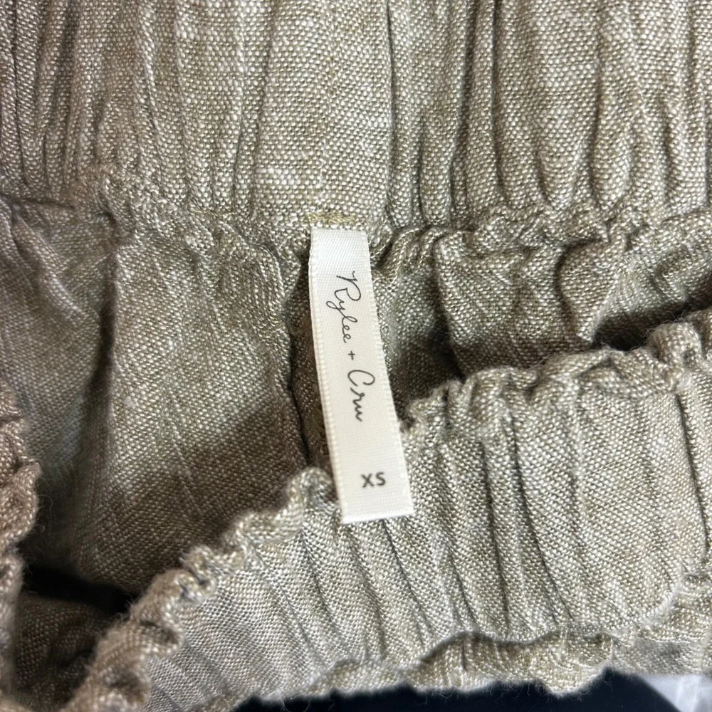 Rylee + Cru Linen Blend Button Up Shirt Shorts Set Natural‎ XS - Picture 8 of 8